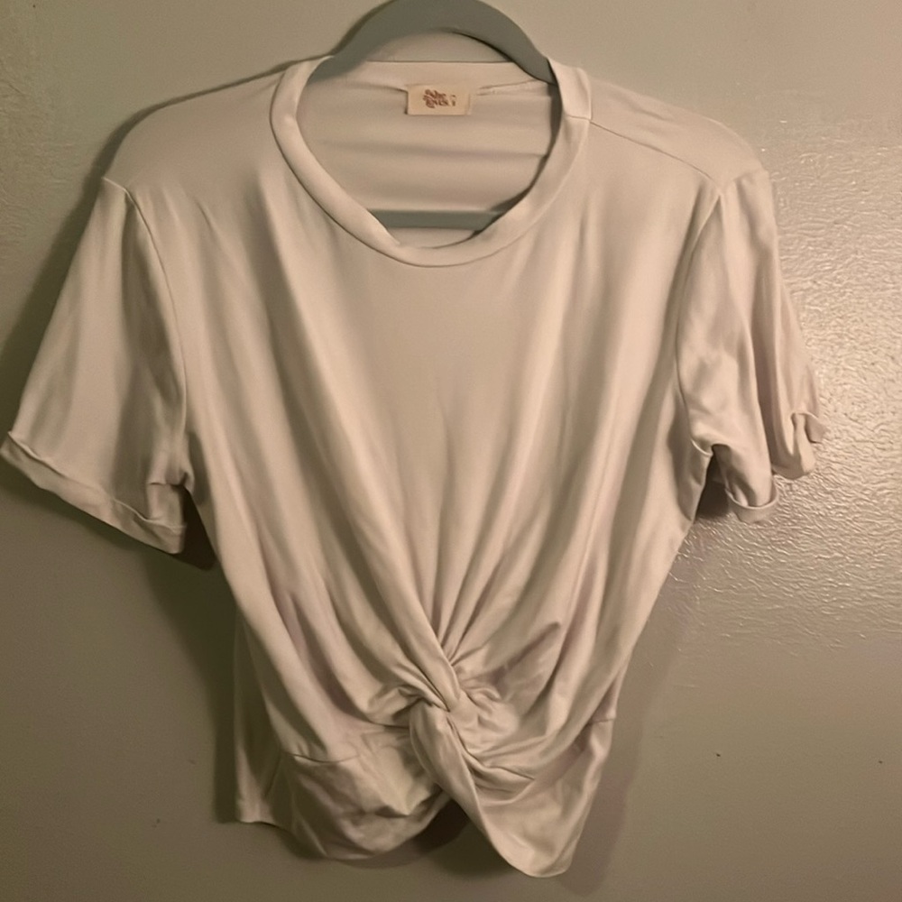 White twist crop top, women’s.